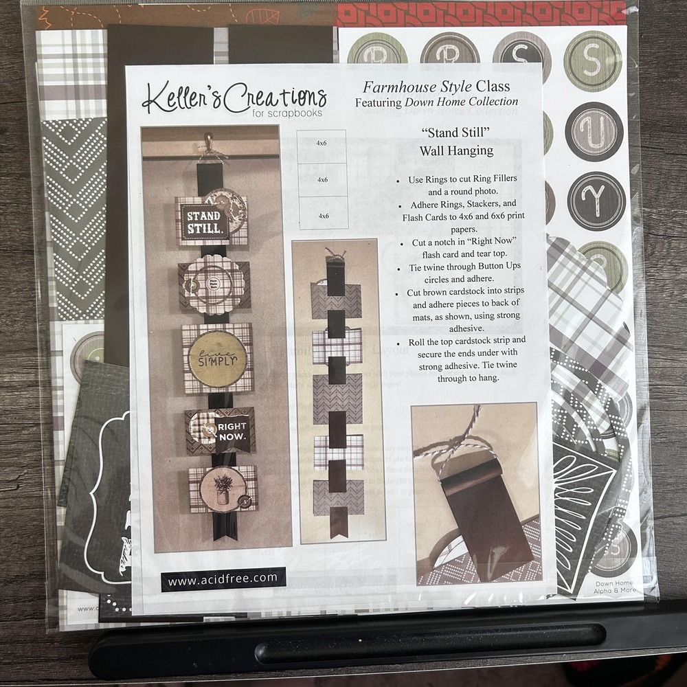 Keller's Creations Scrapbook Kit Farmhouse Down Home Stand Still Wall Hanging‎
